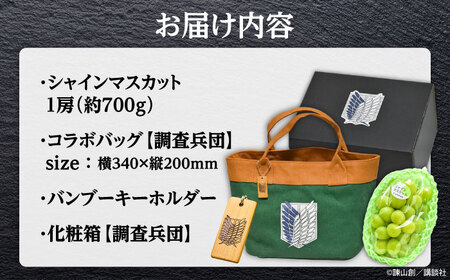 【先行予約・26年9月以降発送】進撃のシャインマスカット 1房 約700g ハンドバッグ付(調査兵団) / 日田市 / 松岡果樹園[AREJ003]
