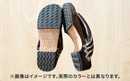 【選べるサイズ】日田杉下駄 紺色系(ビーチ) 23～24.5cm 日田市 日田杉 外履き サンダル 下駄 [ARBJ007]