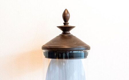 【木製蓋付き】ガラスキャニスター 2個セット(スプーン1個付き) 日田市 保存容器 コーヒー豆 密封容器 キャニスター [ARFA002]