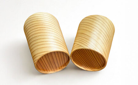 【保温、保冷効果の高い二重構造】　日田杉「木のコップ」中空Sサイズ 2個セット  日田市 / 株式会社髙瀬文夫商店　コップ 保温 保冷[ARCR004]