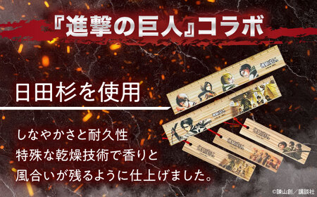 「進撃の巨人」選べる日田杉定規(1点)＆しおり(3枚組)セット　日田市 / 株式会社トライ・ウッド 文房具 アニメ キャラクターグッズ[ARCN009]