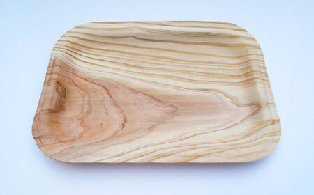 和器角皿 (大10枚入)　日田市 / NPO法人游風 木製 お皿 使い切りタイプ[ARGC003]