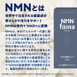 完全国内生産のNMNサプリメント「NMNファイナ」計540粒（計180粒×3回毎月） 健康サポートサプリメント NMN 大分県 佐伯市【GM002】【三菱商事ライフサイエンス (株)】