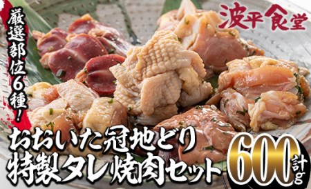 おおいた 冠地どり 厳選部位 6種 食べ比べ 特製 塩麹もみだれ 焼肉セット (合計600g・6種×各100g) 国産 大分県産 鶏肉 もも 砂肝 羽衣 軟骨 皮 レバー 小分け 冷凍 おつまみ 詰め合わせ 【FZ002】【波平食堂】