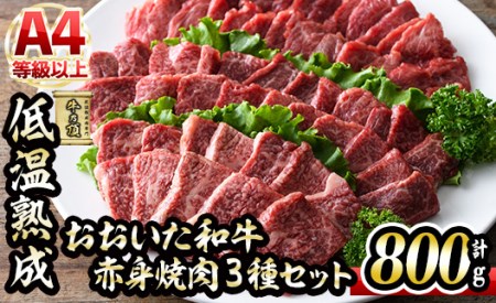 おおいた和牛A4ランク以上！赤身焼肉セット3種【DH234】【(株)ネクサ】