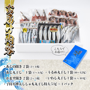 干物三昧セット (合計35尾以上・6種) 干物 あじ アジ 鯵 かます カマス ししゃも シシャモ うるめいわし いわし 丸干し 開き 魚 海鮮 冷凍 詰め合わせ セット 大分県 佐伯市【AP80】【 (株)ヤマジン】