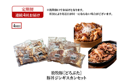 十勝幕別の定期便 ブランド放牧豚［どろぶた］堪能 食べ比べ 4回お届け セット　しゃぶしゃぶ ハンバーグ ソーセージ ジンギスカン