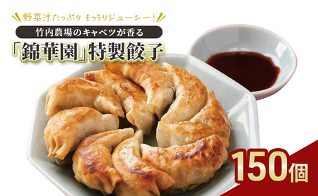 ボリューム満点 手作り冷凍餃子 150個 (15個×10袋)［錦華園］【 野菜 キャベツ たっぷり 厚い 手包み 手作り もちもち モチモチ 汁 町中華 中華 北海道 十勝 幕別 】