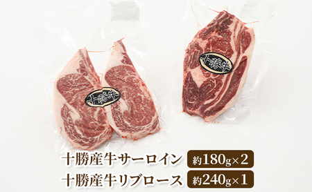 北海道 十勝牛ステーキセット(サーロイン180g×2・リブロース240g)【 牛肉 肉 国産牛 国産 牛 北海道 十勝 幕別 ふるさと納税 送料無料 】 お肉 詰め合わせ