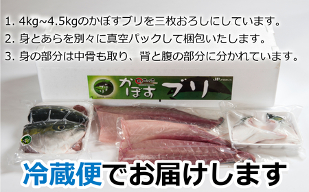 【年内・年末年始発送可】こんなブリ食べたことない！？「うすき産かぼすブリ」約４ｋｇ（１本）