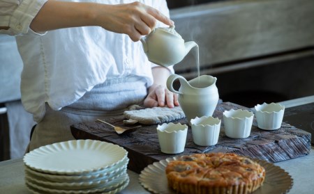 〔臼杵焼〕稜花蕎麦猪口（白）【2個セット】