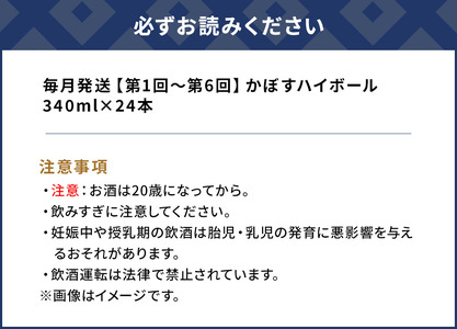 【6ヶ月定期便】かぼすハイボール 340ml×24本 毎月1回 計6回 | 津久見市