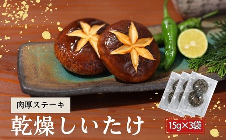大分県産 しいたけ 津久見で育てた肉厚ステーキ用乾燥しいたけ 15g×3袋
