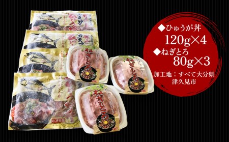 まぐろ漁師飯セット まぐろ漬け丼（ひゅうが丼）・ねぎとろセット