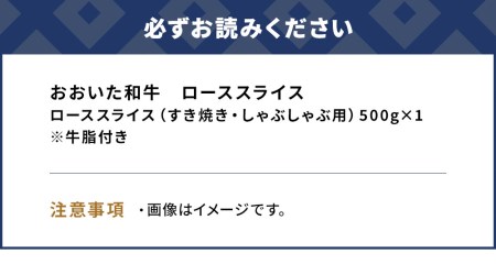 おおいた和牛 ローススライス すき焼き・しゃぶしゃぶ用 500g  牛肉 和牛 豊後牛 国産牛 赤身肉 大分県産 九州産 津久見市 国産【tsu001809】