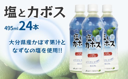 塩とカボス 495ml×24本 かぼすジュース カボスドリンク 飲料 スポーツドリンク 大分県産 九州産 津久見市 国産【tsu000108】