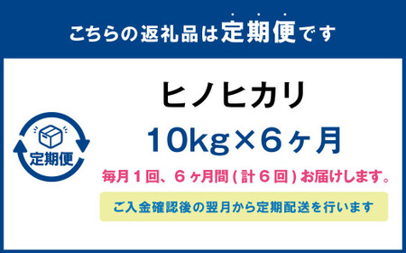 【6ヶ月定期便】 大分県産 ヒノヒカリ 10kg 計60kg