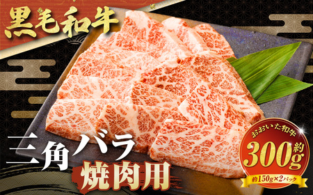 【黒毛和牛】 おおいた和牛／三角バラ 焼肉用 約150g×2P（計約300g）