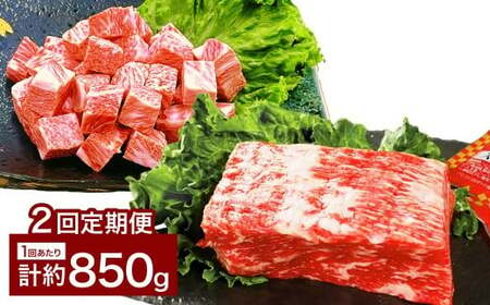 【2カ月定期便】 【人気 食べ比べ セット！】 おおいた和牛 サイコロステーキ ・ 1ポンドブロック 約850g×2回 計約1.7kg ステーキソース付