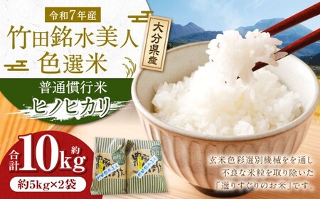 竹田銘水美人色選米（ 普通慣行米 ）約5kg × 2袋 計約10kg