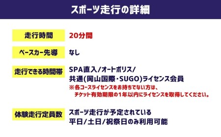 スポーツ走行 2輪チケット 1本券 20分【ライセンス会員限定】