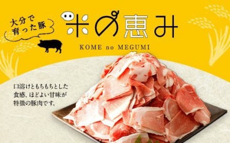 大分県産ブランド豚「米の恵み」こま切れ 約2.5kg 切り落とし モモ 肩 小分け
