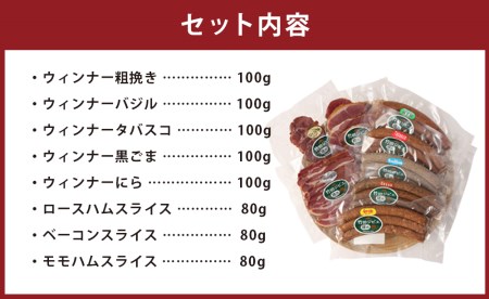 【竹田ジビエ】山ん神の恵み イノシシ肉ハム・ソーセージ 8点セット 計740g 食べやすい ジビエ ウインナー ベーコン