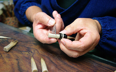 筆工房楽々堂の万能中筆 半紙4文字位<054-005_5>