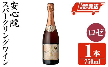 安心院スパークリングワイン ロゼ(750ml)酒 お酒 ワイン ロゼ アルコール 飲料 ぶどう 葡萄 常温【107301000】【時枝酒店】