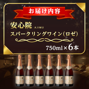 安心院スパークリングワイン ロゼ(750ml×6本)酒 お酒 アルコール 三和酒類【114002900】【一般社団法人　地域商社USA】