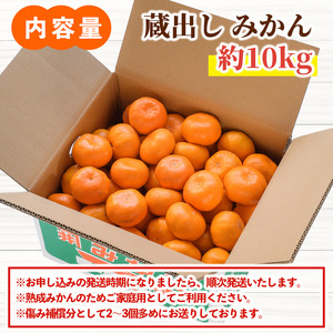 ＜先行予約受付中！2月中旬より順次発送予定＞大分県宇佐市産 蔵出し みかん(約10kg)ミカン 蜜柑 柑橘 フルーツ 果物 くだもの 果実 国産 熟成【103690400】【井上農園】