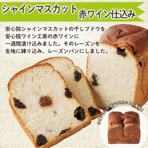 シャインマスカット赤ワイン仕込みパン(一斤・700g) パン 朝ごはん 朝食 おやつ レーズンパン 干しブドウ シャインマスカット【118000200】【オーマイパン】