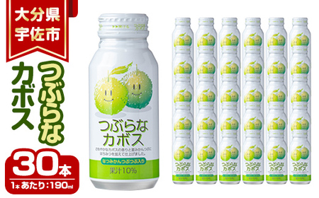 つぶらなカボスジュース(計5.7L・190ml×30本)かぼす ドリンク ジュース 果汁飲料 カボス 夏みかん つぶ入り 缶ジュース 特産品 大分県産【100500100】【大分県農業協同組合北部営農経済センター】