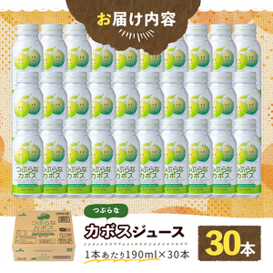 つぶらなカボスジュース(計5.7L・190ml×30本)かぼす ドリンク ジュース 果汁飲料 カボス 夏みかん つぶ入り 缶ジュース 特産品 大分県産【100500100】【大分県農業協同組合北部営農経済センター】