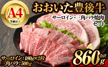 【106402500】豊後牛サーロイン・三角バラ焼肉セット(860g)