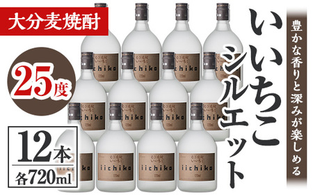 いいちこシルエット 25度(計8.64L・720ml×12本)酒 お酒 むぎ焼酎 720ml 麦焼酎 いいちこ アルコール 飲料 常温【106105100】【酒のひろた】