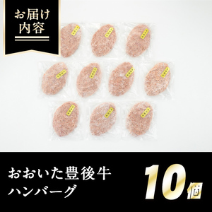 おおいた豊後牛生ハンバーグ(計1.6kg・160g×10個) 牛肉 ハンバーグ お肉 焼くだけ 簡単調理 手作り おかず お弁当 おおいた豊後牛【110200300】【吉野】