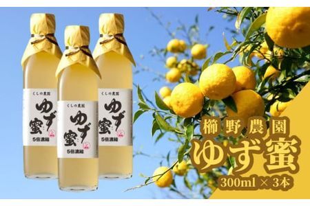 ゆず蜜セット(計900ml・300ml×3本)ゆず 柚子 自家製 果汁100％ はちみつ 蜂蜜 大分県産 セット【100600100】【櫛野農園】