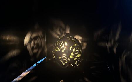 【陶工房　游山】ランプシェード（バラ）　　