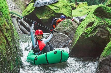 秘境！由布川峡谷を冒険しよう！パックラフトツアー【2名様券】