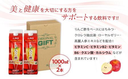 濃縮りんご酢 1000ml×2本（常温保存可能品）【りんご アップル 林檎 ドリンク 飲料 お酢 健康 美容 濃縮 水割り ソーダ割り 1L 紙パック 湯布院 由布院 ゆふいん】