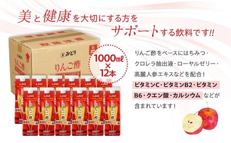 ＼年内発送／ 濃縮りんご酢 1000ml×12本（常温保存可能品／1ケース）
