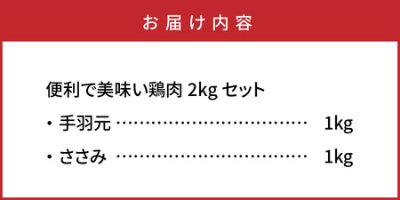 1121R_便利で美味い鶏肉2kgセット/手羽元,ささみを各1kg