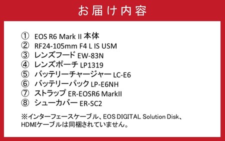 0038C_キヤノンミラーレスカメラ EOS R6 MarkⅡ（RF24-105L IS USM レンズキット）