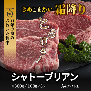 【A4～A5等級】おおいた和牛シャトーブリアンステーキ100g×3枚_2365R