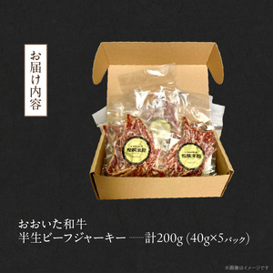 【黒毛和牛】おおいた和牛 半生 ビーフジャーキー 200g (40g×5P) レア つまみ 酒の肴_2392R-1