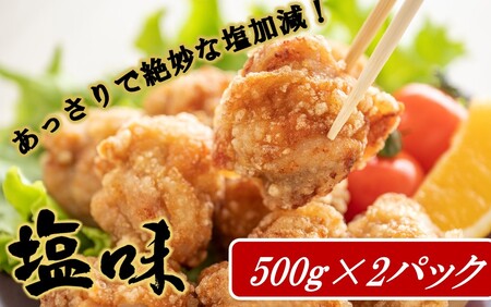 カラっと美味しい2.0kg！鶴ちゃんの骨なし唐揚げ、醤油＆塩（骨なし鶏唐揚げ：もも、ムネ肉ミックス500g×醤油2P、塩2P）計2kg_2559R