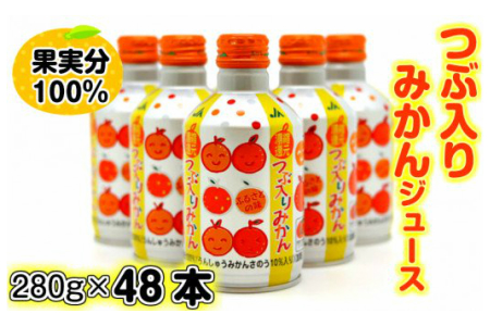果実分100%つぶ入りミカンジュース280g(48本)