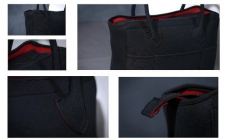 1832R-2_ウェットスーツ素材のビジネスバッグ(ハンドル黒、インナー青)
