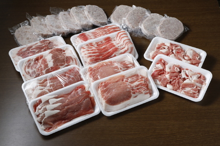 北海道　黒豚しゃぶしゃぶBセット3kg・ハンバーグ10個　黒豚　しゃぶしゃぶ　ハンバーグ　豚肉　小分け　焼肉　北海道豚　国産豚